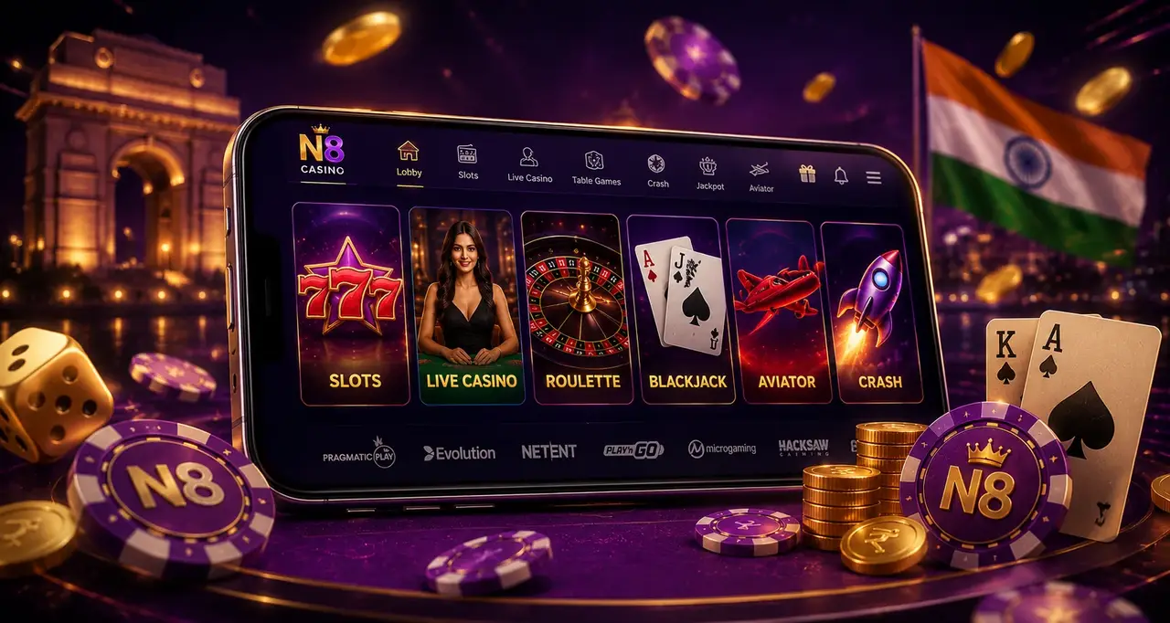 N8 mobile casino games interface for players in India