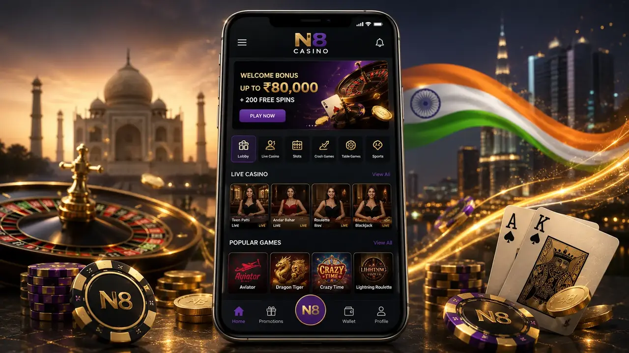 N8 mobile app interface on a smartphone for users in India