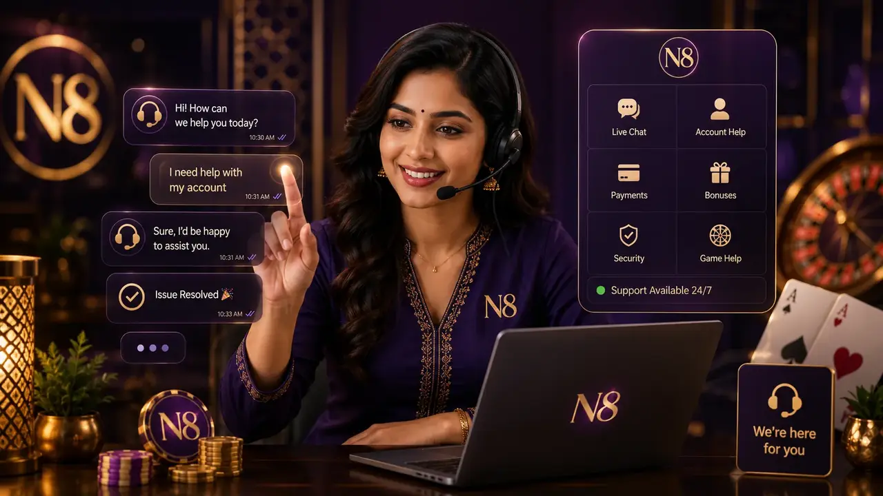 N8 Casino customer support for players in India